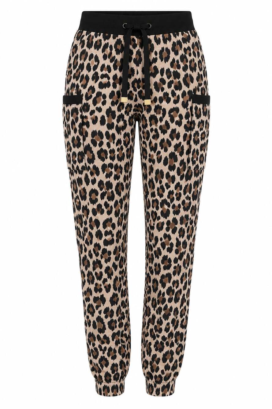 Kate Spade Leopard Terry Joggers Small Animal Print Drawstring with Pockets